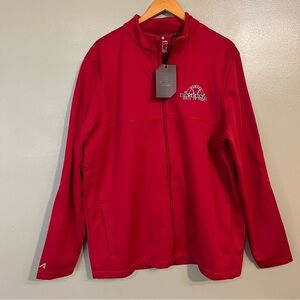 Antiqua Men’s Red Full Zip Graphic Baseball Fleece Lined Red Jacket XL NWT